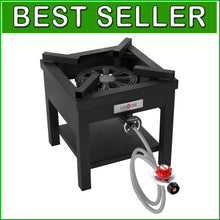 Load image into Gallery viewer, High-Efficiency 275,000 BTU Propane Cooking Burner with Adjustable PSI Regulator