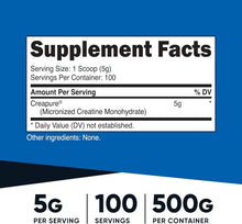 Load image into Gallery viewer, Premium 500g Creapure Creatine Monohydrate - 100 Servings for Peak Performance