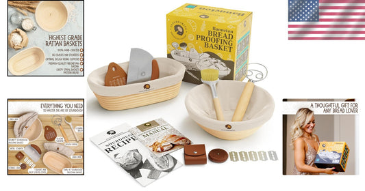 Artisan Bread Baking Gift Set: Non-Stick Round & Oval Bannetons for Sourdough