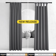 Load image into Gallery viewer, Grey Full Shade Drapes – Pack of 2 Blackout Noise Blocking Panels, 52" x 72"