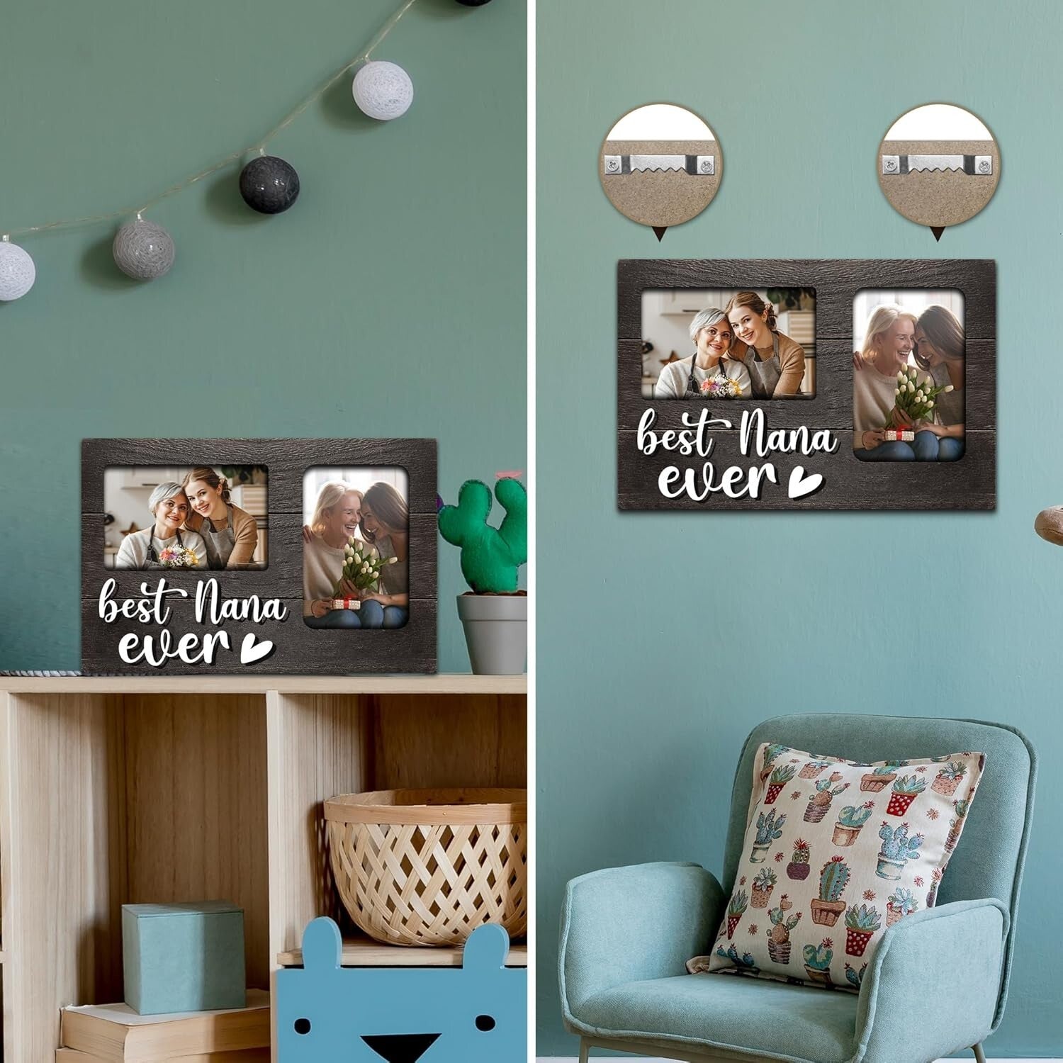 Elegant 3D Photo Frame for Nana - Holds Two Pictures, Perfect Gift for Occasions