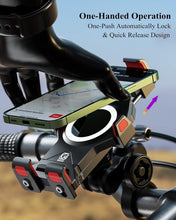 Load image into Gallery viewer, Shockproof Motorcycle Phone Holder with 720° Rotation &amp; Secure Locking Design