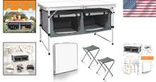 Load image into Gallery viewer, Lightweight Folding Aluminum Table - Adjustable Height with Storage for Outdo...