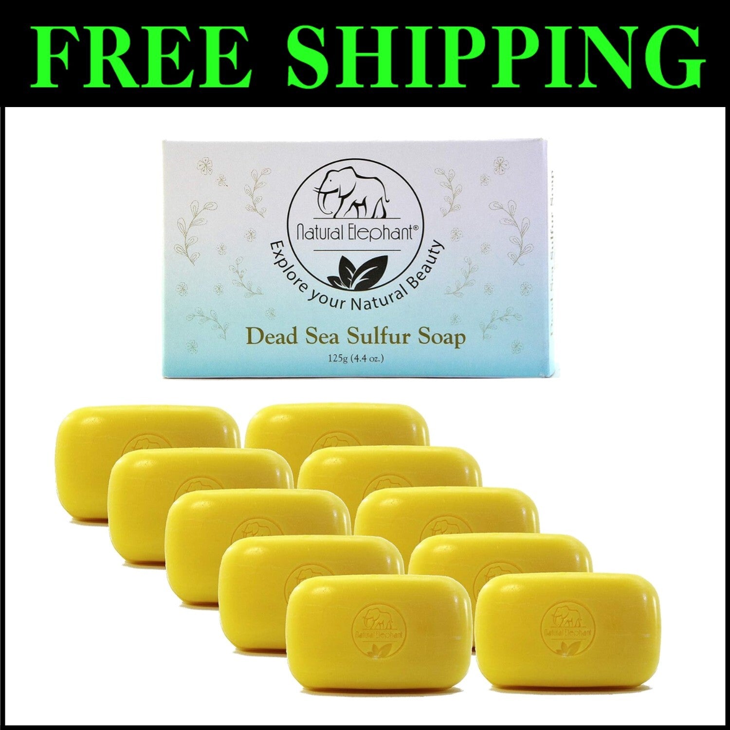 Nourishing Dead Sea Sulfur Soap - 4.4 oz Bars, Multi-Action Cleanser Pack of 10
