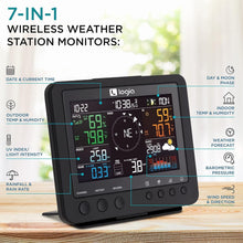 Load image into Gallery viewer, Advanced 7-in-1 Weather Station: Indoor/Outdoor Sensor with Forecast Alerts