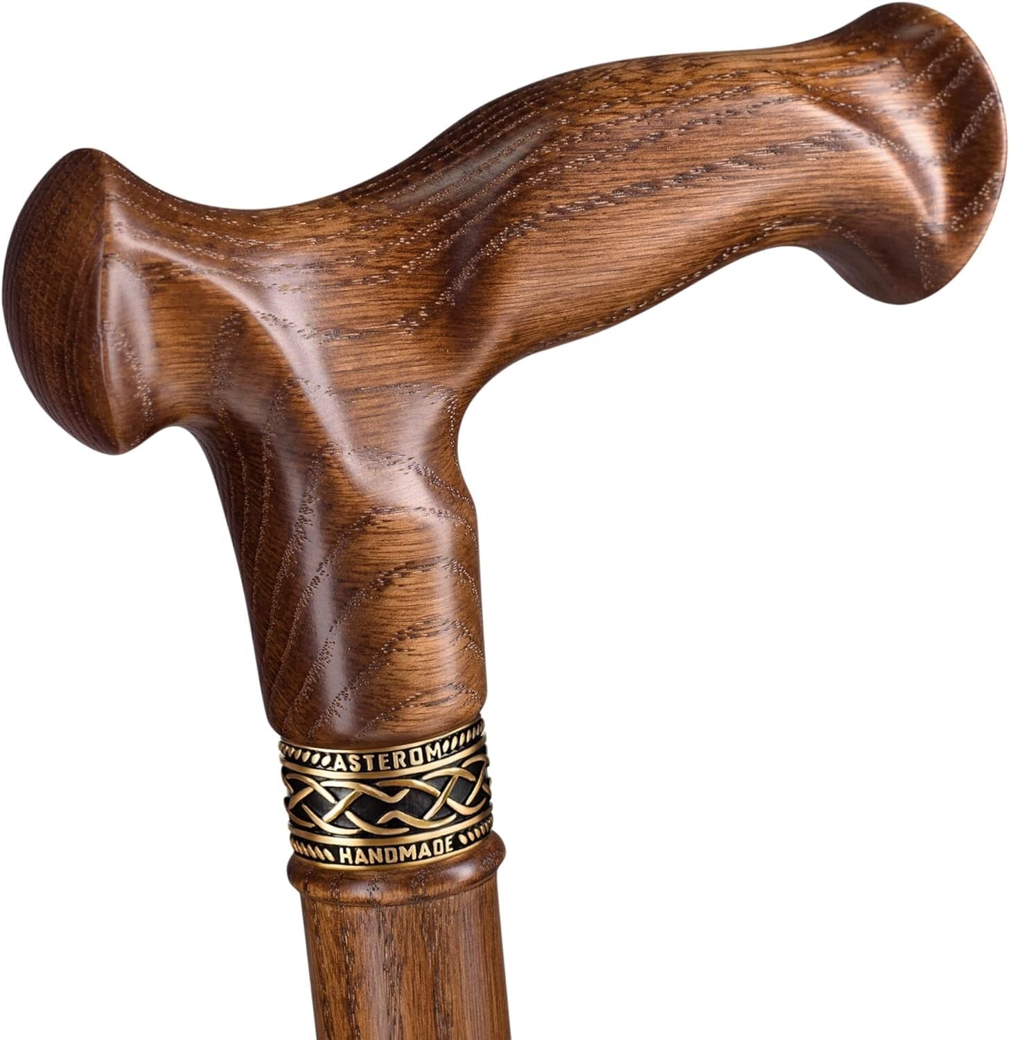 39-Inch Hardwood Oak Cane for Men & Women - Fashionable, Comfortable Walking Aid