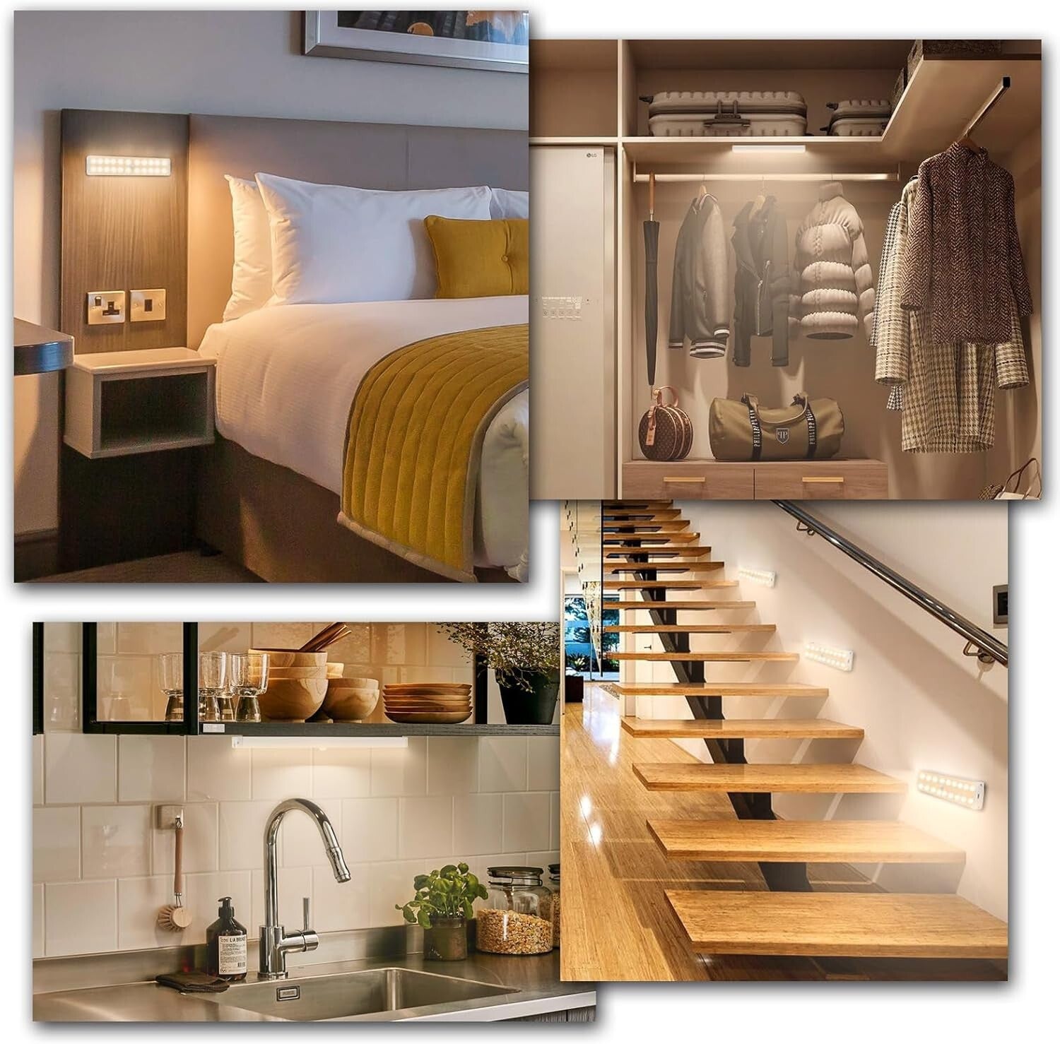 Wireless LED Closet Lights with Remote & Dimming - Perfect for Home Safety