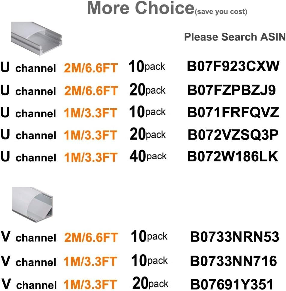 Elegant 2M V Shape Aluminum LED Channels for Simple & Stylish Lighting Solutions