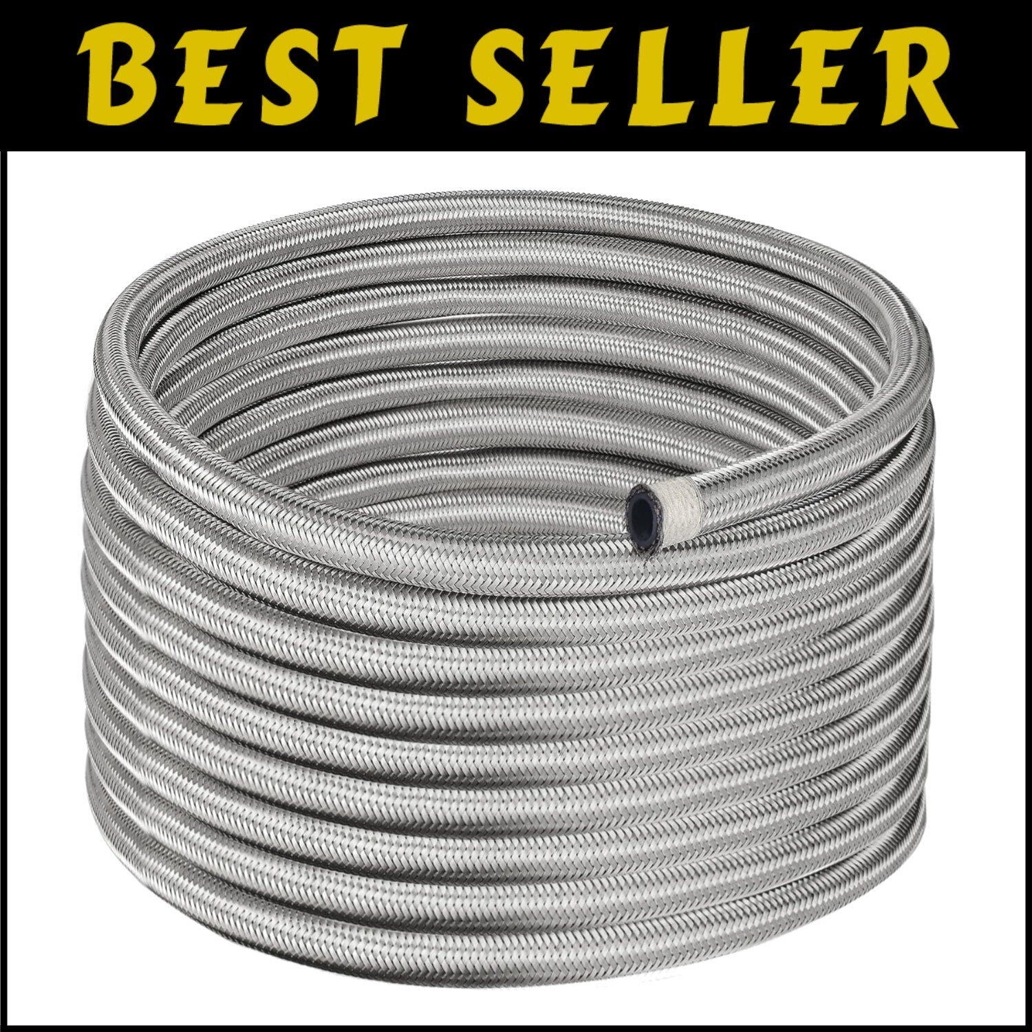 High-Pressure 20FT Silver 8AN Braided Fuel Line - Ideal for Professionals