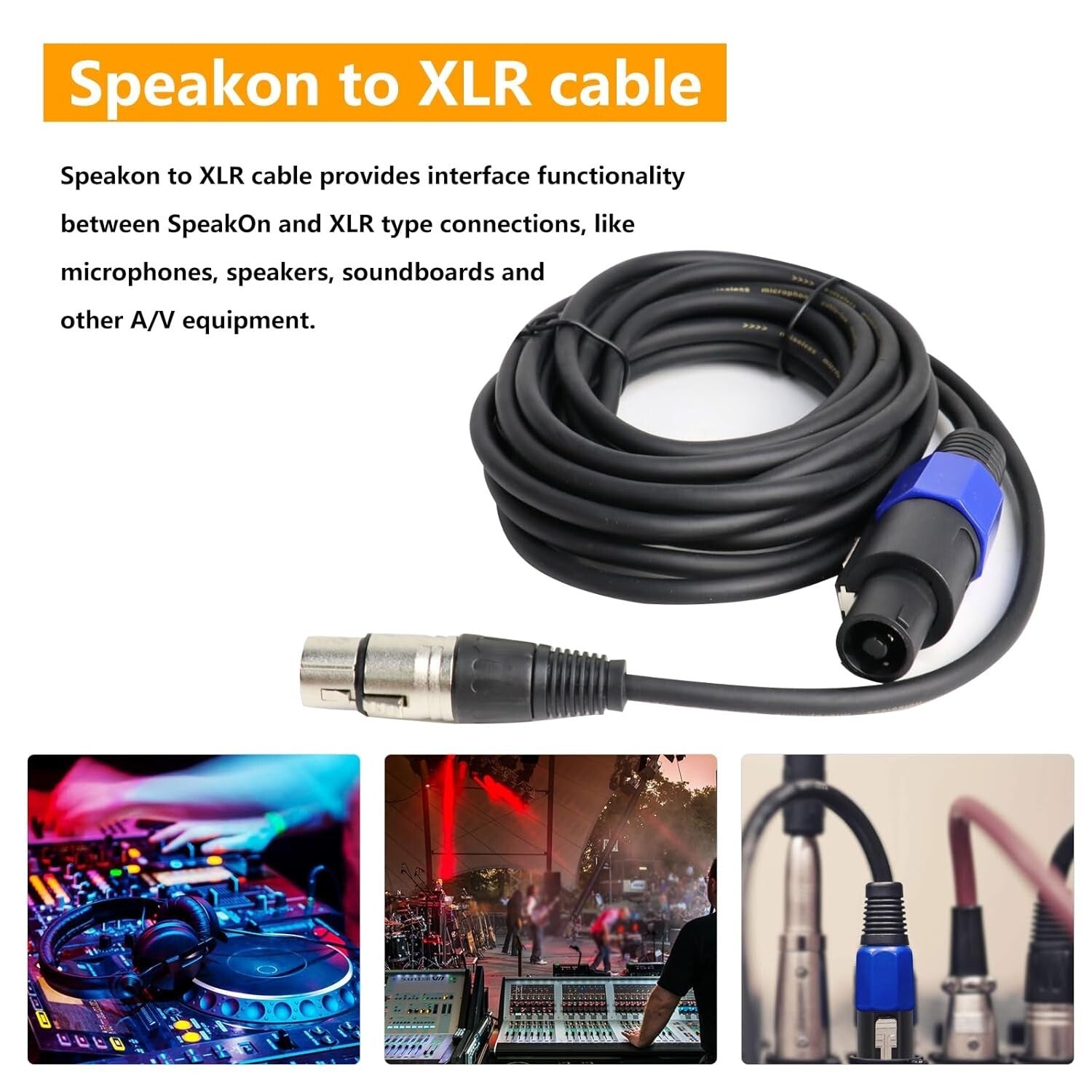 50ft SpeakOn to XLR Female Cable - Professional Audio Connection for Musicians