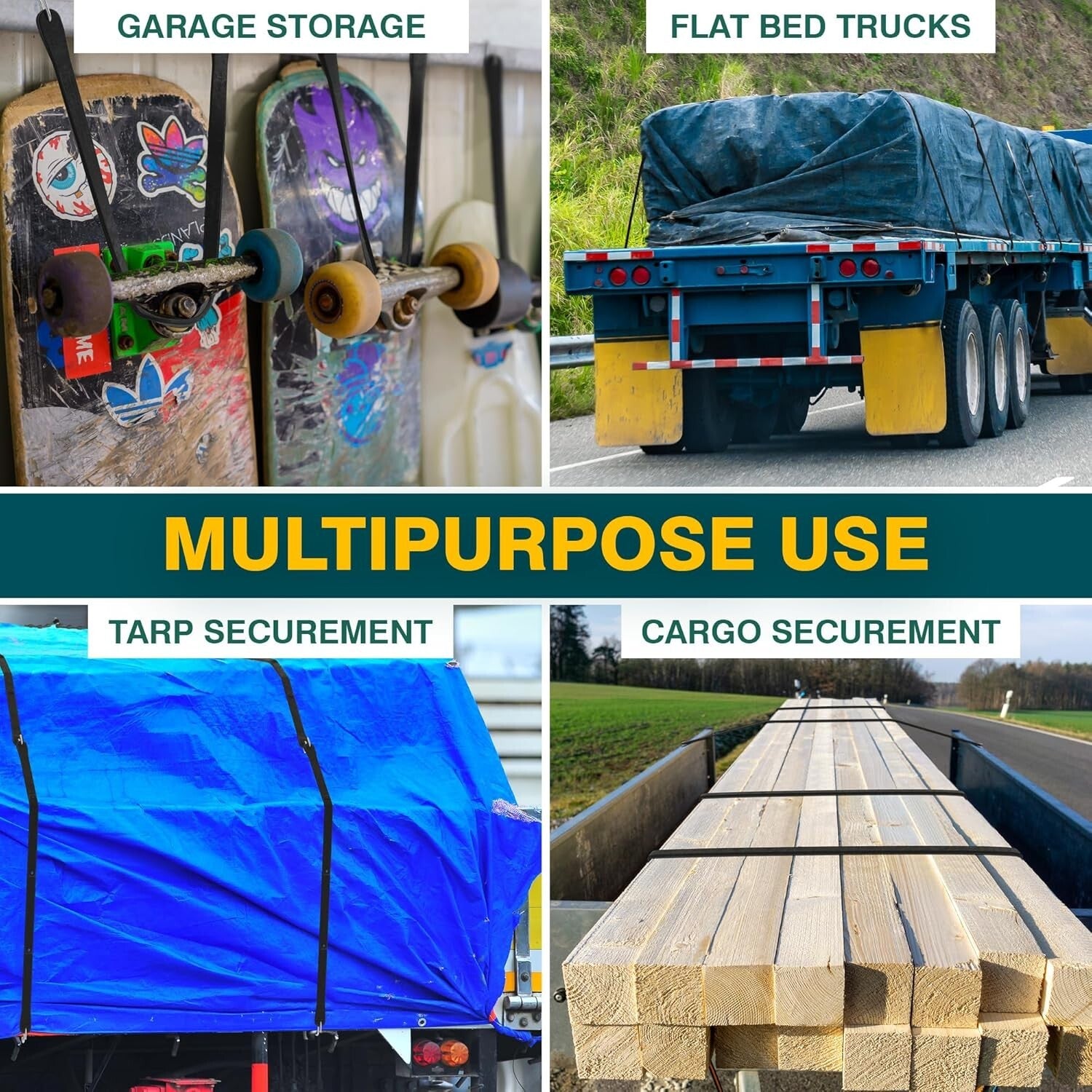 Adjustable Heavy-Duty Bungee Cords - 31 In, 50 Pack for Secure Cargo Transport