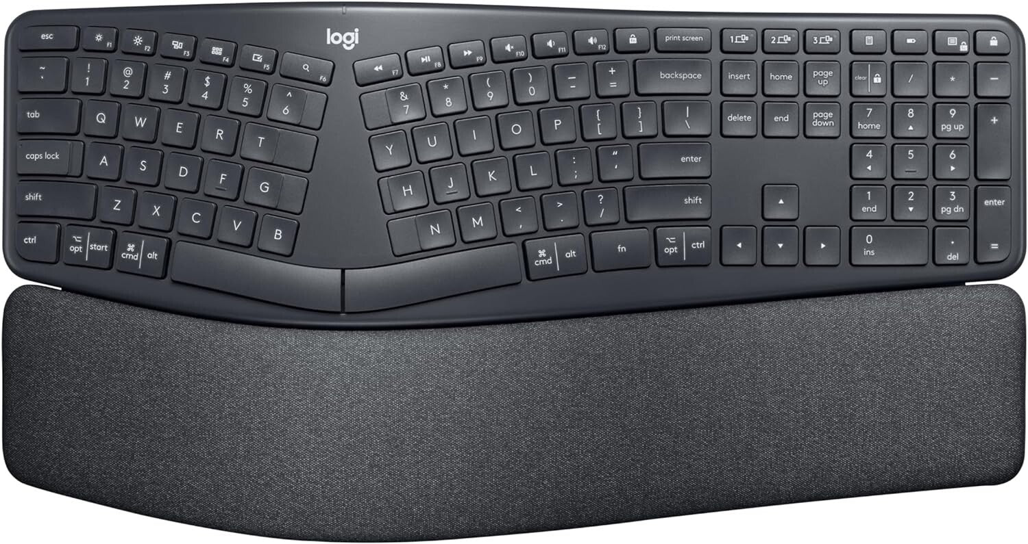 Wireless ERGO K860 Ergonomic Keyboard with Split Design & Wrist Rest Comfort