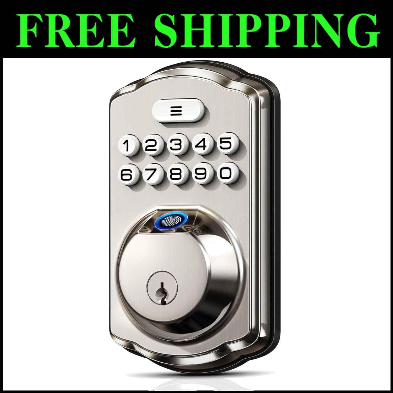 4-in-1 Fingerprint & Keypad Smart Door Lock - Durable & Secure with Easy Setup
