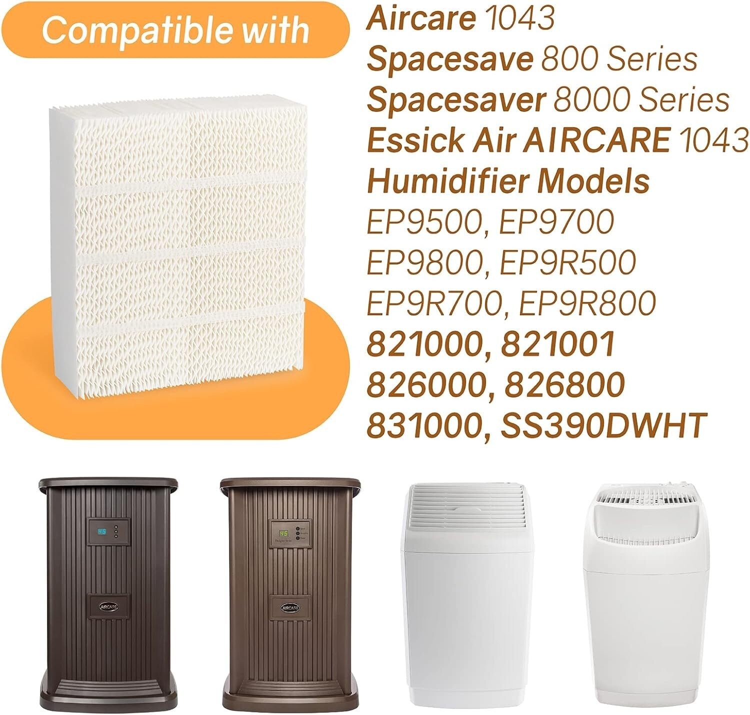 Comprehensive 1043 AIRCARE Humidifier Wick Filter Set - Fits Multiple Models