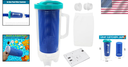 Efficient In-line Leaf Canister with Mesh Filter for Pool Vacuums - 15.3 Inches