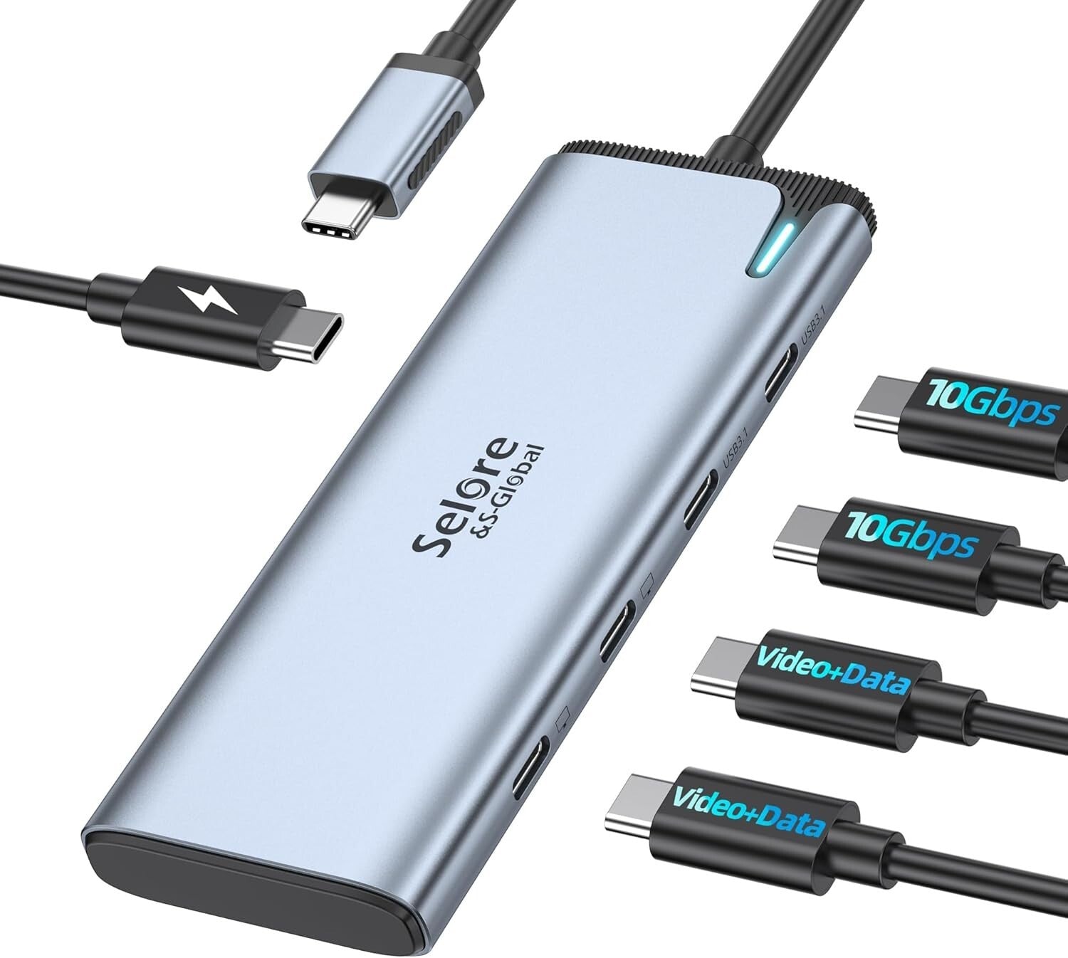 Dual 4K USB C Hub with 10Gbps Data Transfer & 100W PD Charging - 5-in-1 Adapter