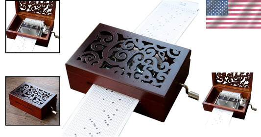 Delightful DIY Music Box: Vintage 30 Note Mechanism with Handcrank & Accessories