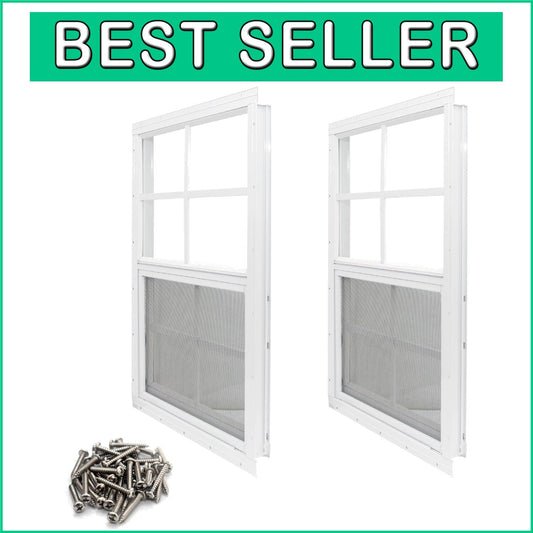 Weather-Resistant Shed Windows 12x18 with Aluminum Frame & Fiberglass Screen