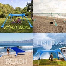 Load image into Gallery viewer, Durable 10x10ft Sun Shelter - Beach Canopy with Foldable Poles &amp; Windproof Ropes