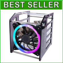 Load image into Gallery viewer, Compact 4-Layer Raspberry Pi Rack Case with RGB Fan - Versatile Compatibility