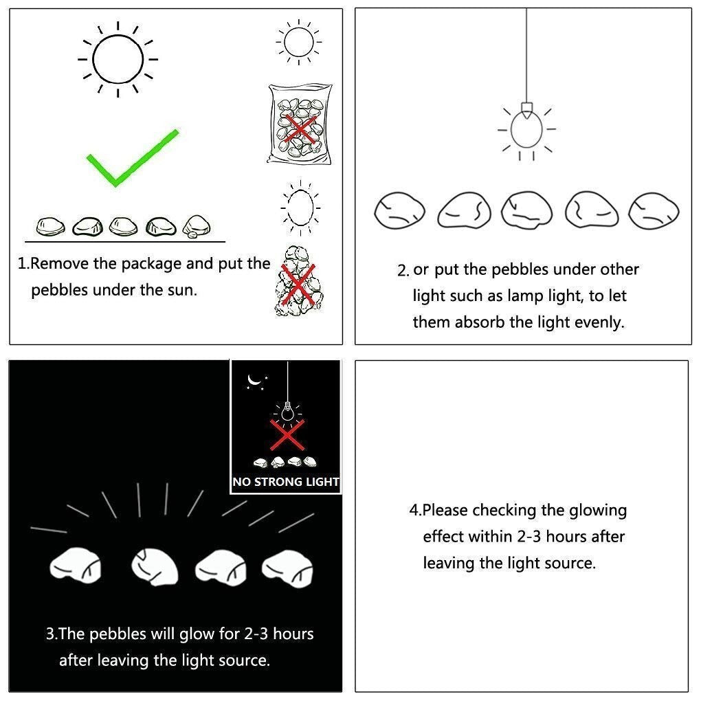 Eco-Friendly 2000PCS Glow in The Dark Pebbles - Vibrant 1-Inch Decorative Rocks