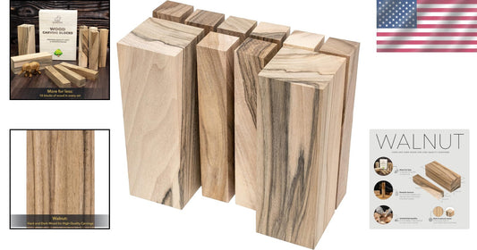 10 Premium Wooden Blocks for Carving Projects - Smooth Edges & Easy Crafting