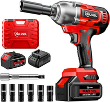Load image into Gallery viewer, MAX 500N.M Brushless Impact Gun with Fast Charger, 4.0Ah Battery &amp; 3200RPM Speed
