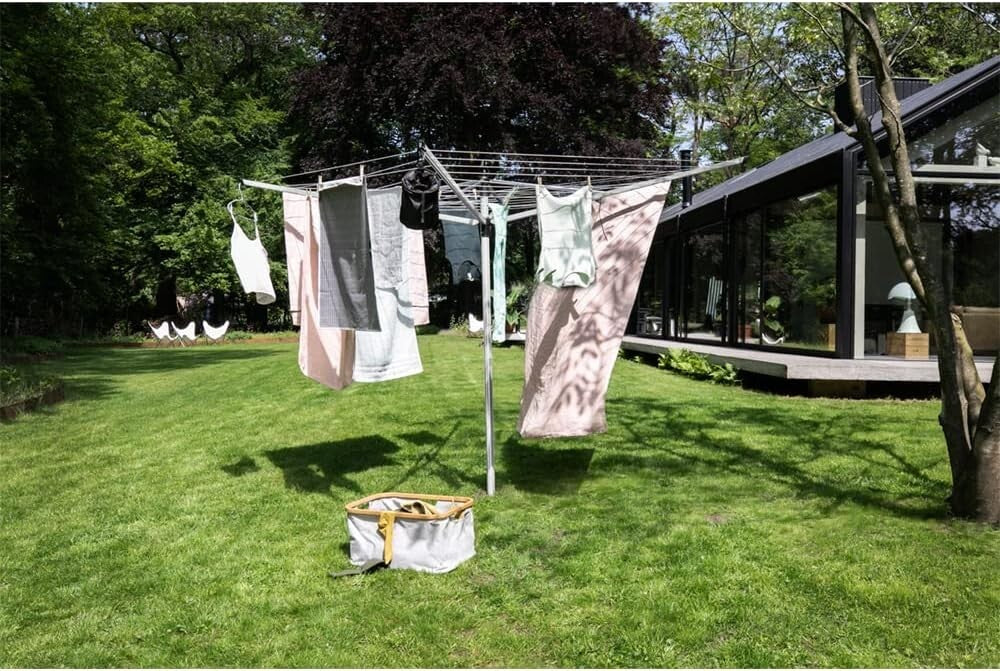 Height Adjustable Lift-O-Matic 4 Arm Outdoor Clothesline - 197 ft Drying Space