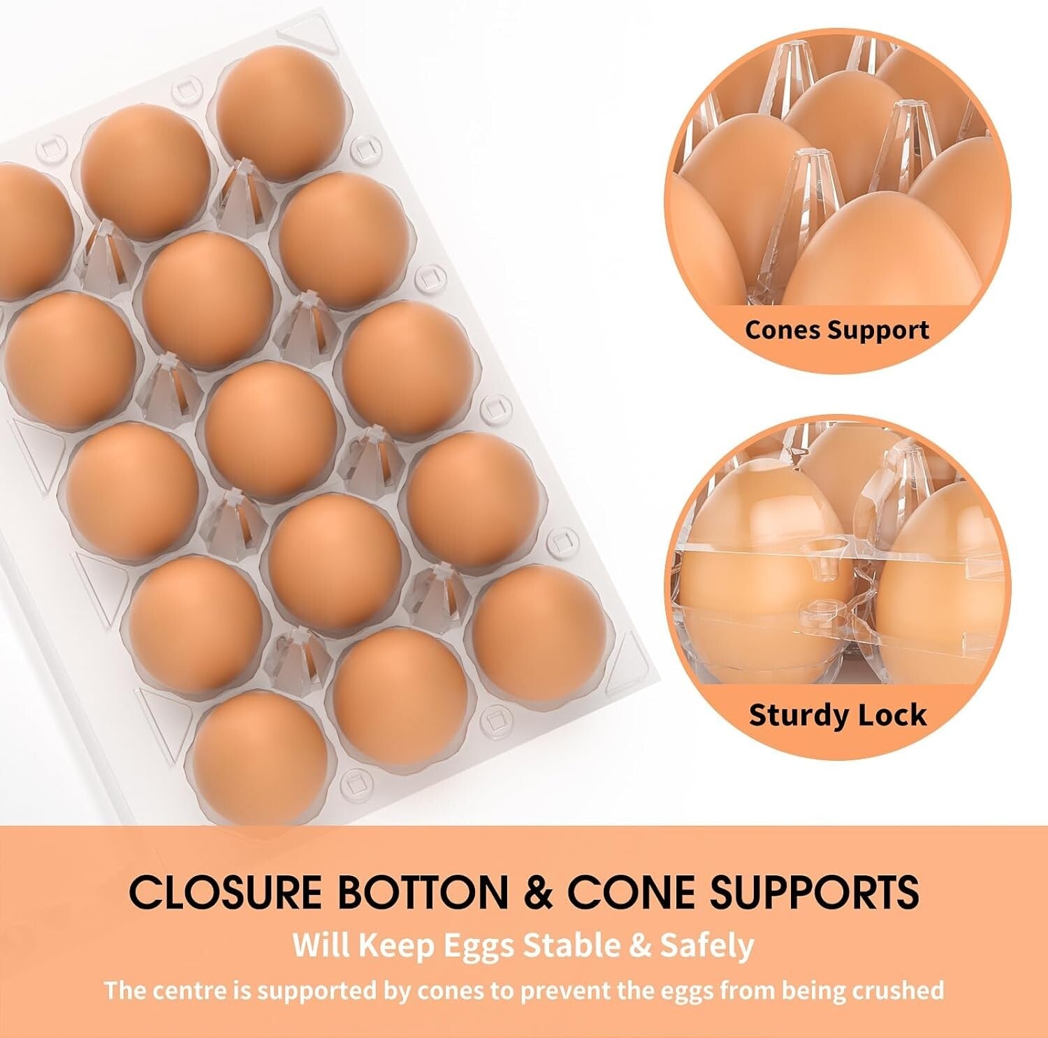 Bulk 100 Clear Plastic Egg Containers - Eco-Friendly & Reusable Storage Solution