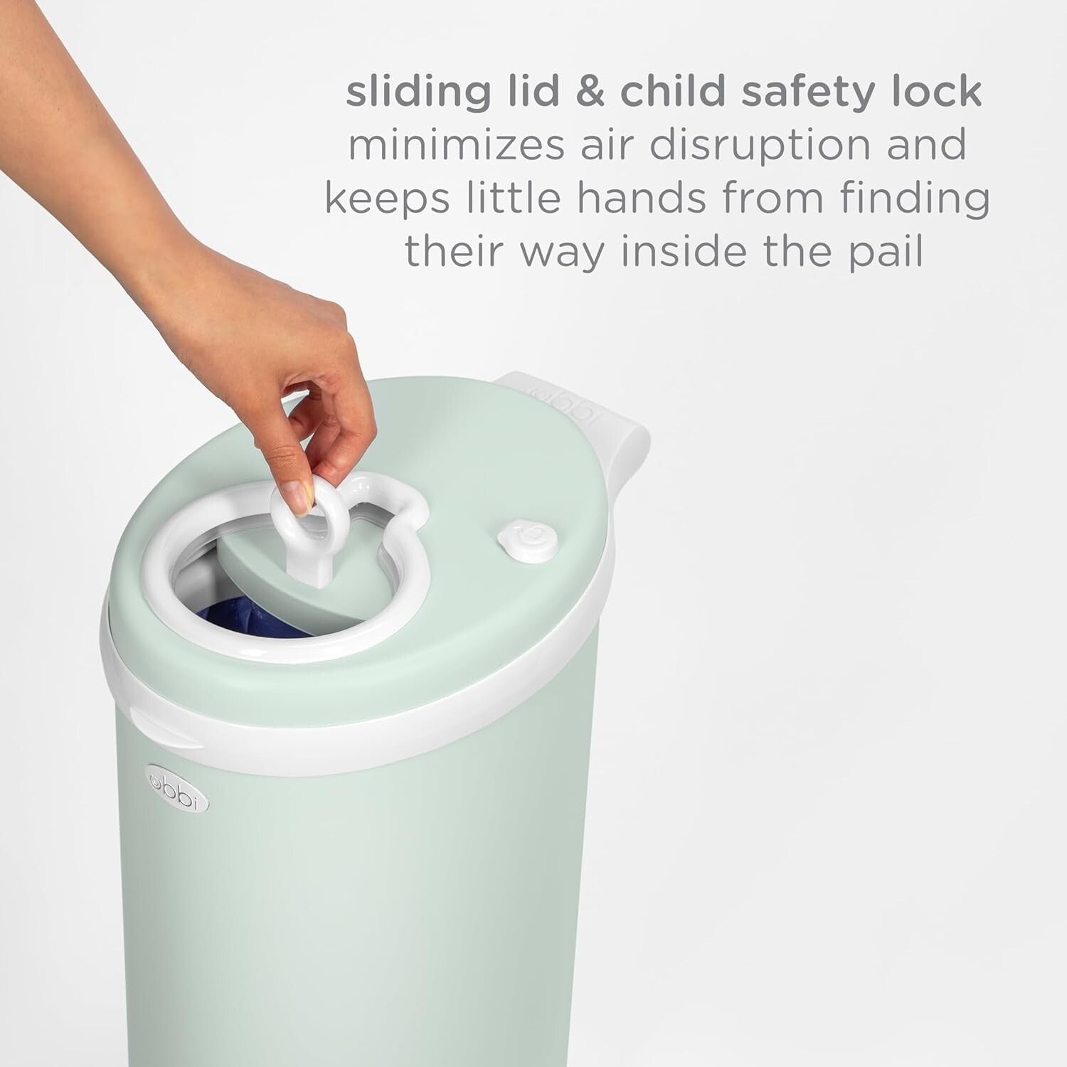 Essential Sage Green Diaper Pail - Innovative Odor Control Without Special Bags