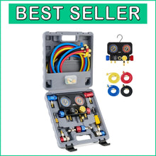 Load image into Gallery viewer, 4-Way R1234yf AC Gauge Set with Hoses &amp; Quick Couplers for Precision HVAC Care