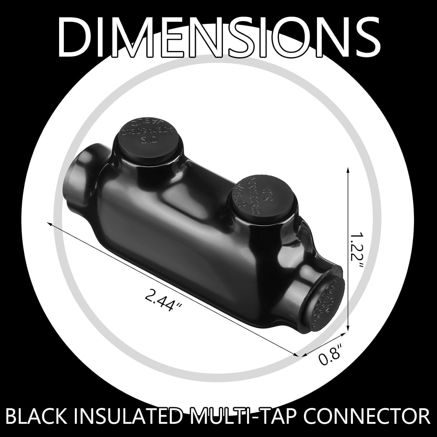 Durable Black Splice Connectors with Oxide Inhibitor - 5 Pack for 2/0-6 Wires