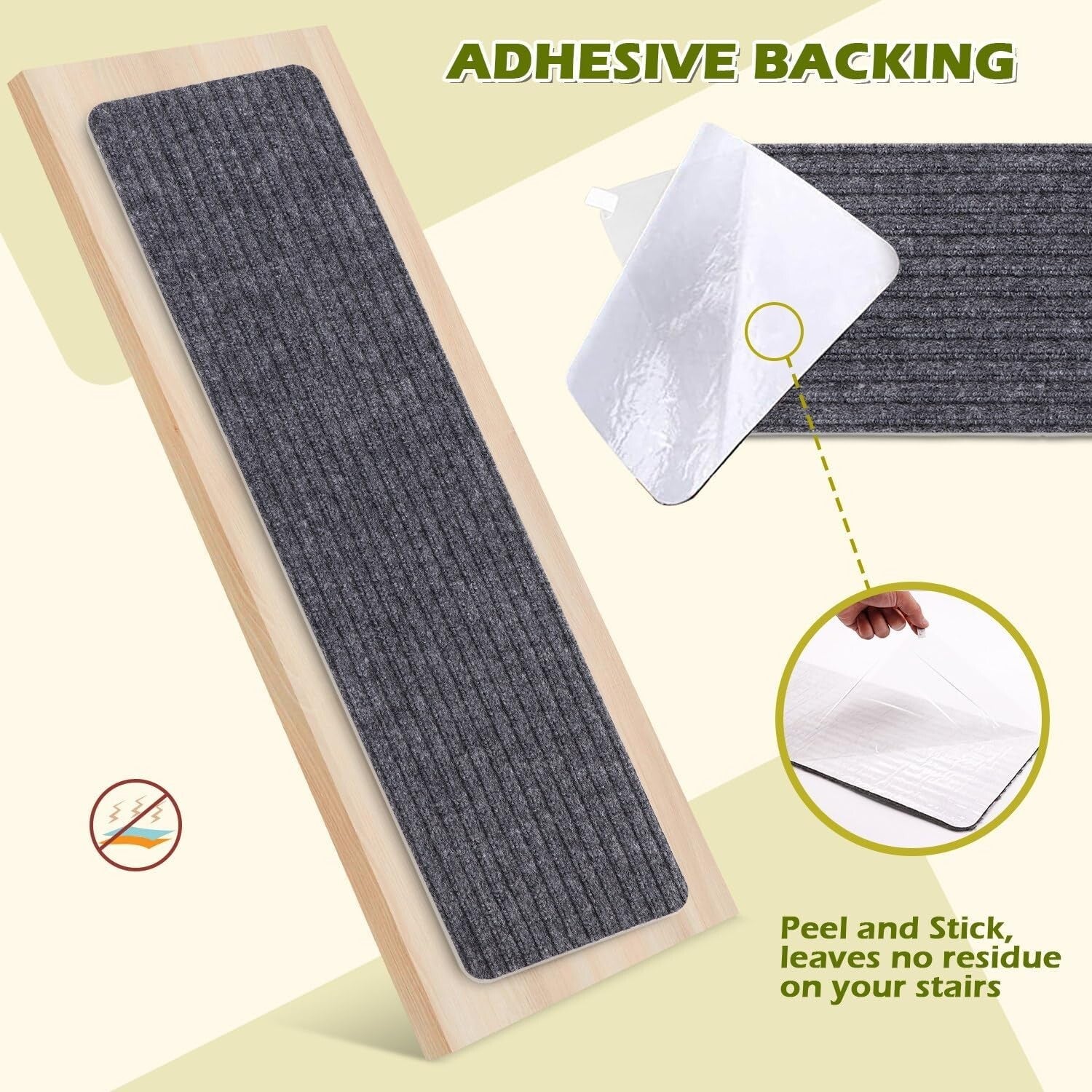 Durable 16 Pack Grey Anti-Slip Stair Treads - Noise Reduction & Safety Design