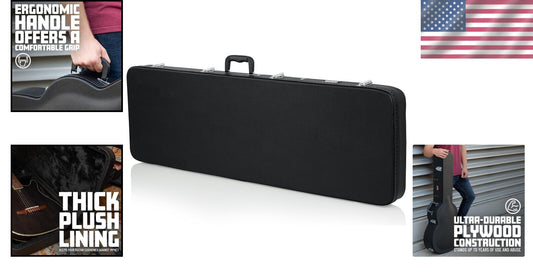 Locking Latch Bass Guitar Case - Hard-Wood Protection for Electric Instruments