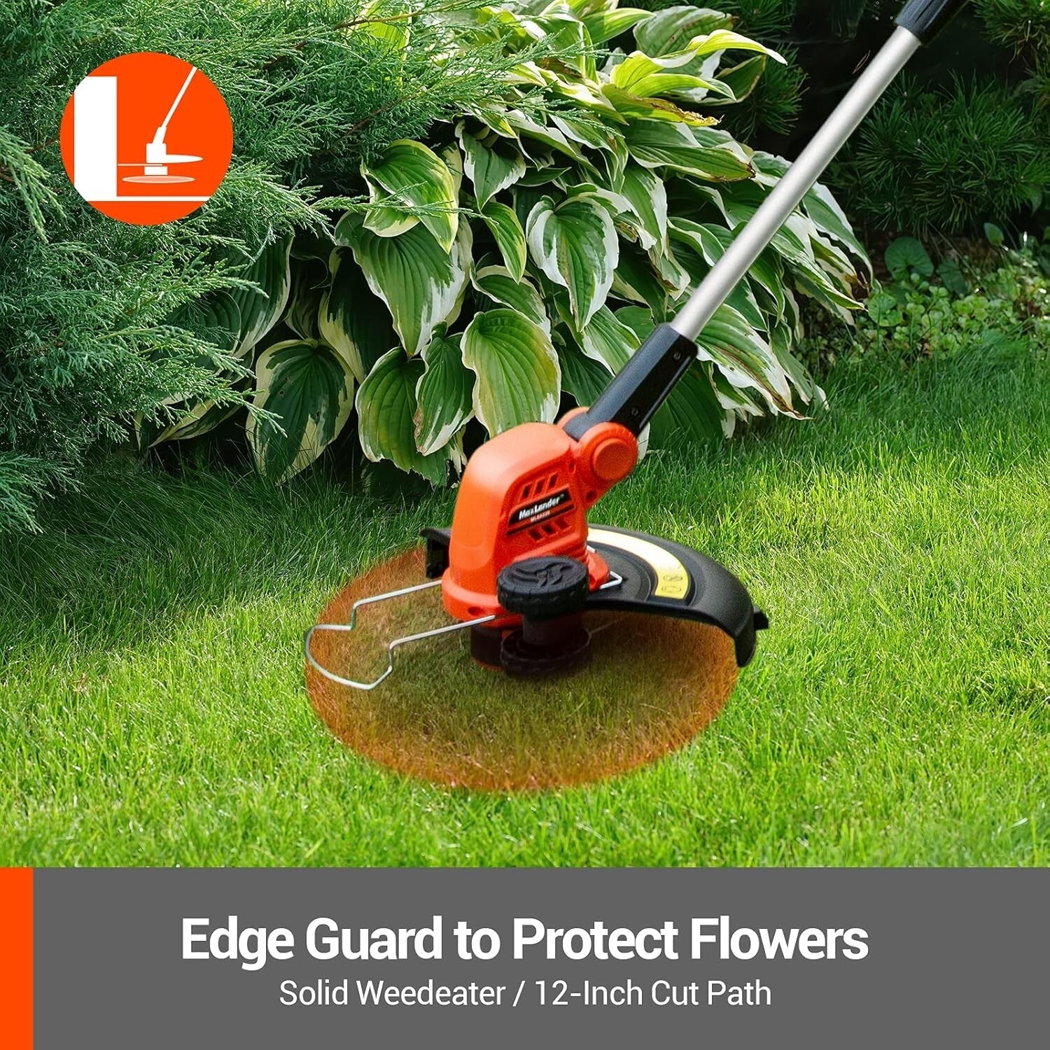 2-in-1 12'' Cordless String Trimmer & Edger with Long-Lasting Battery - Orange