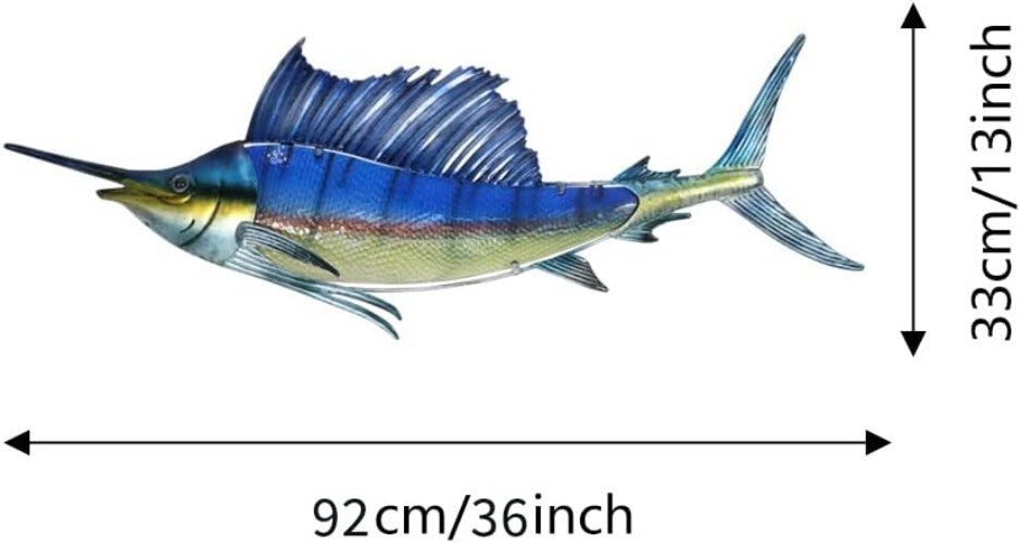 Stunning 36 Inch Sailfish Metal Wall Art - Perfect Gift for Fish Lovers