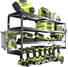Load image into Gallery viewer, 32-Inch Heavy-Duty Power Tool Organizer with 4 Layers for Efficient Garage Use