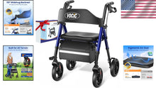 Load image into Gallery viewer, Lightweight Aluminum Walker for Seniors - Foldable, Adjustable Height &amp; Storage