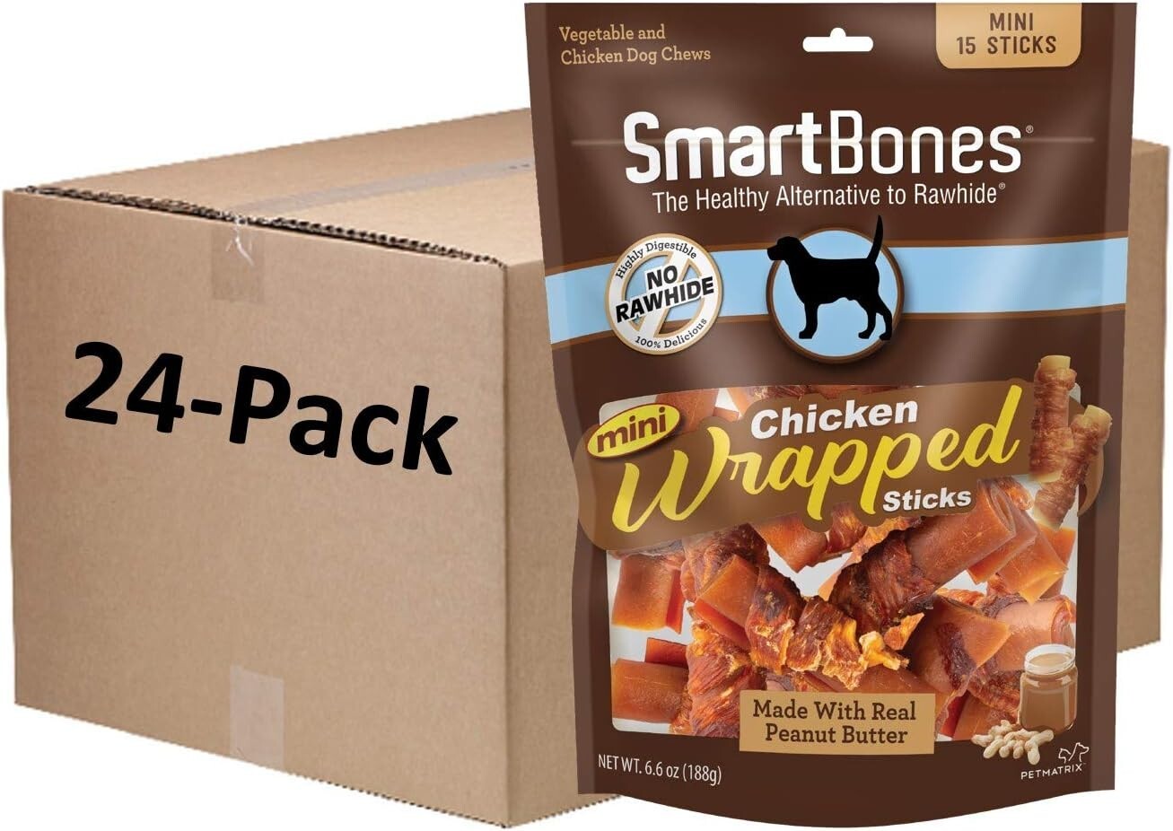 Delicious Rawhide-Free Chicken & Veggie Treats for Happy Dogs - 15 Count