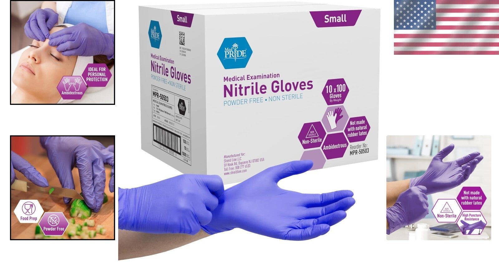 Premium Powder-Free Nitrile Gloves, Small (Case of 1000) - Comfort and Dexterity