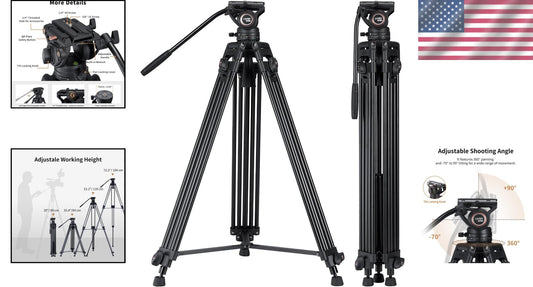 72" Heavy Duty Aluminum Video Tripod System with K3 Fluid Head & Quick Release
