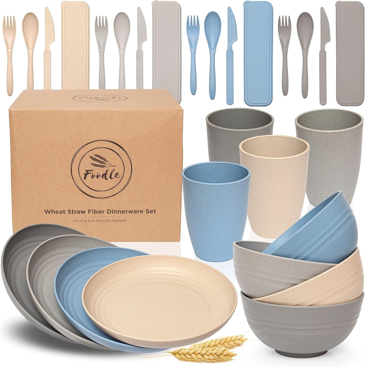 Eco-Friendly Wheat Straw Dinnerware Set - Perfect for Picnics and Casual Dining