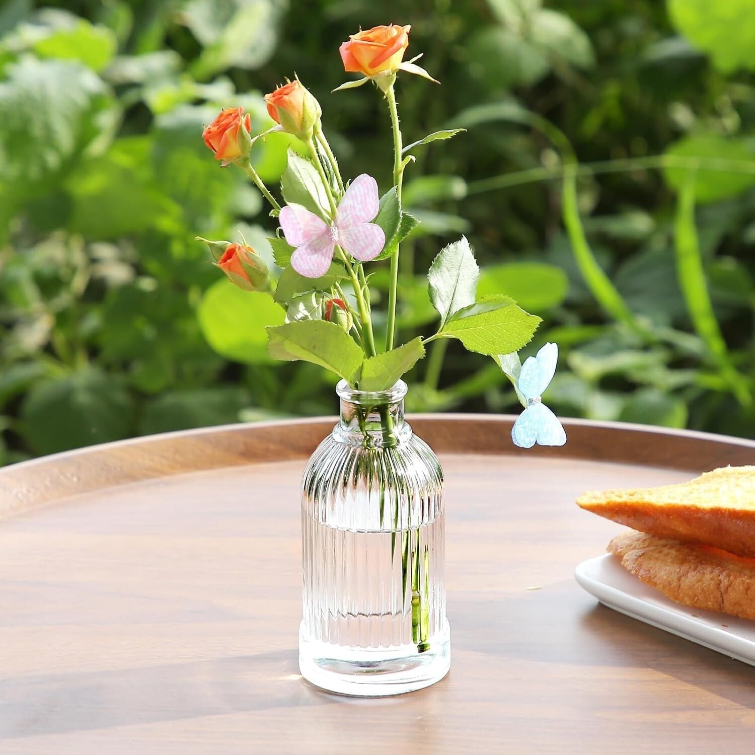 Hand-Blown Clear Glass Bud Vases - Set of 30 for Stunning Table Arrangements