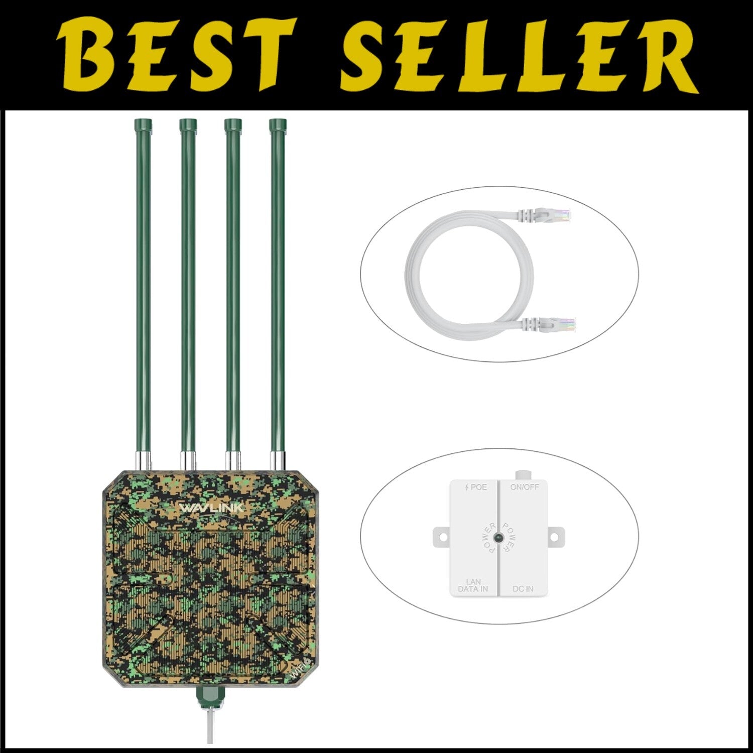 High-Speed AX3000 WiFi 6 Extender with 4x8dBi Antennas for Outdoor Connectivity