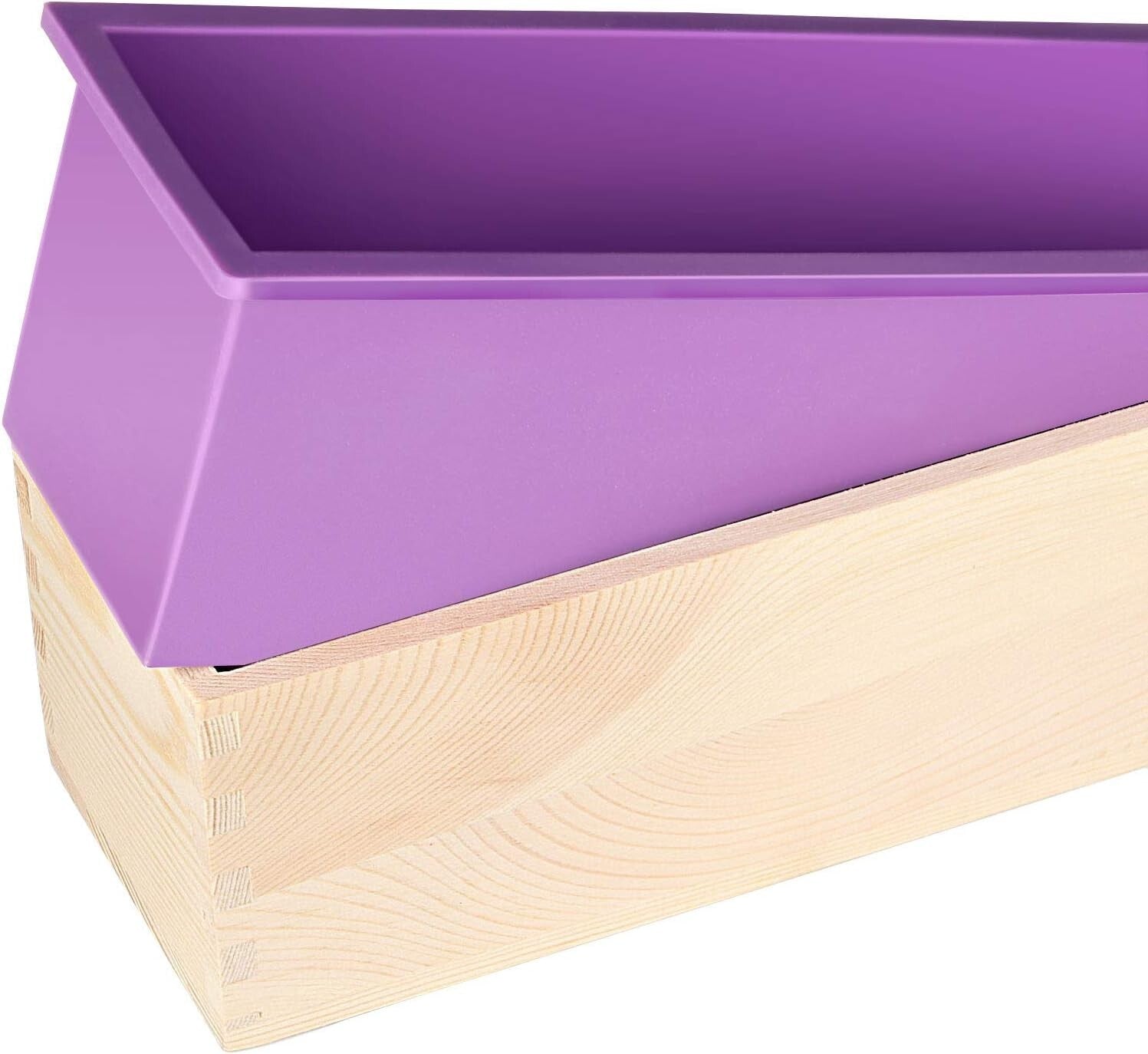 Versatile 4 PCS Rectangular Soap Molds - Large Capacity with Wooden Storage Box