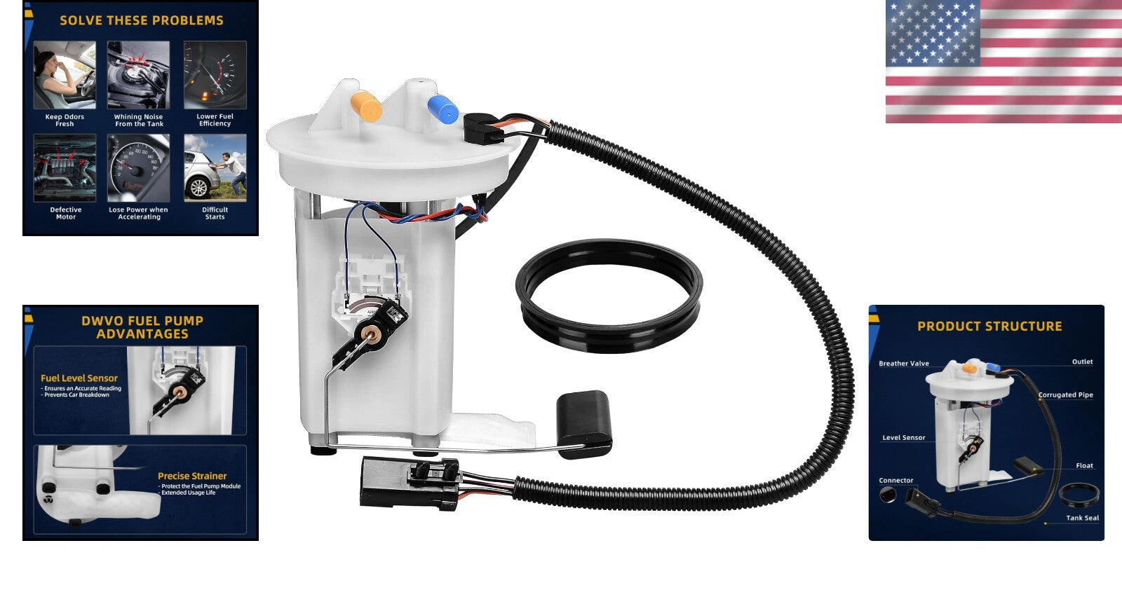 Electric Fuel Pump with Injection Molding Tech for Jeep Grand Cherokee 1999-2004