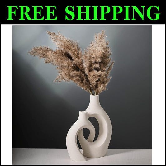 Extra Large Nordic Modern Flower Vases - Set of 2, Unique Snuggle Design