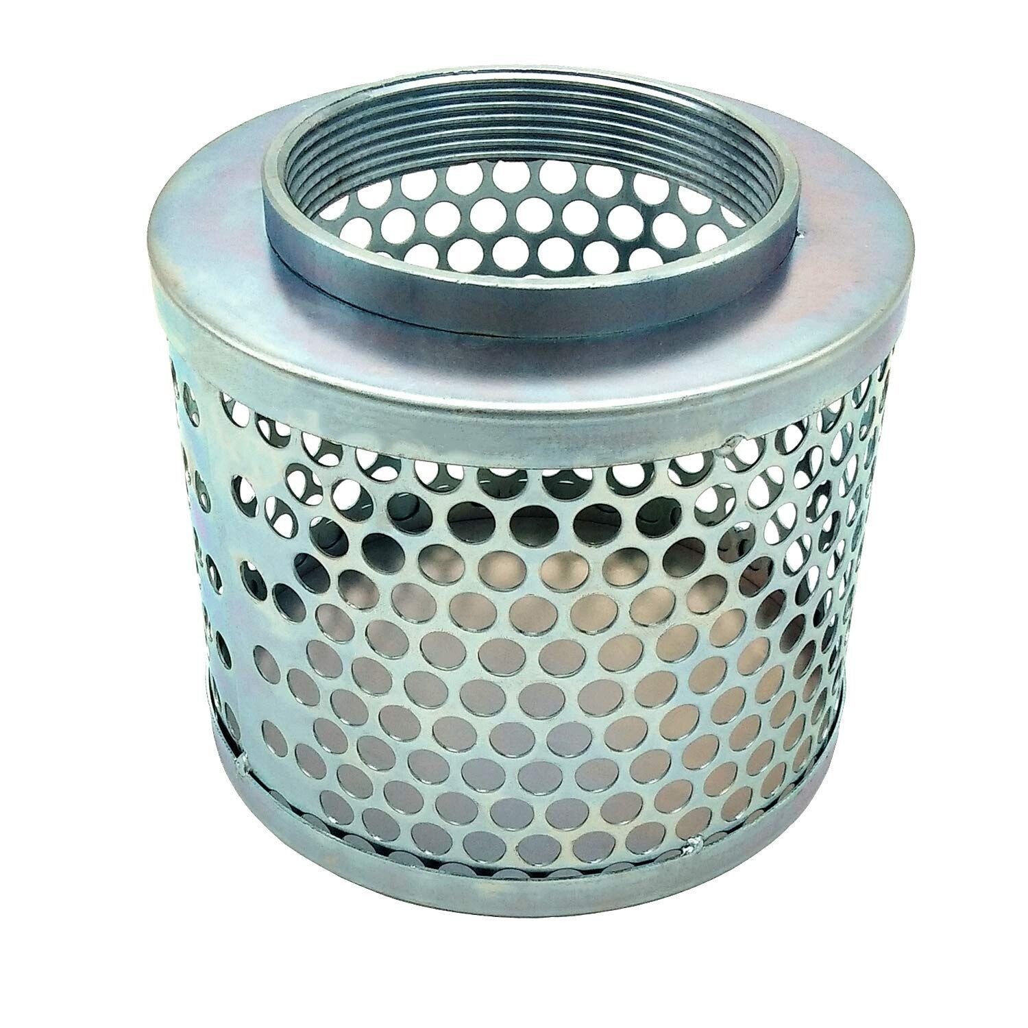 Heavy-Duty Plated Steel 4-Inch Round Hole Strainers for Reliable Pump Protection