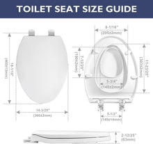 Load image into Gallery viewer, Durable Elongated Toilet Seat with Magnetic Child Seat - White PP Construction