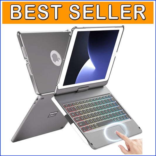 10 Color Backlit 360° Rotatable Keyboard Case for 10.2 inch - 9th/8th/7th Gen